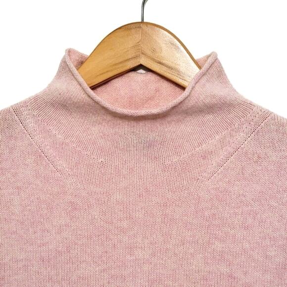 J Crew Cashmere Wool Blend Pink Sweater Mock Neck Quiet Luxury Classic Casual XS - Picture 3 of 13
